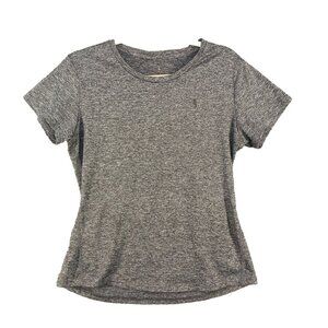 Athletic T-shirt Size MEDIUM (8-10) Women Solid Gray Gym Workout
